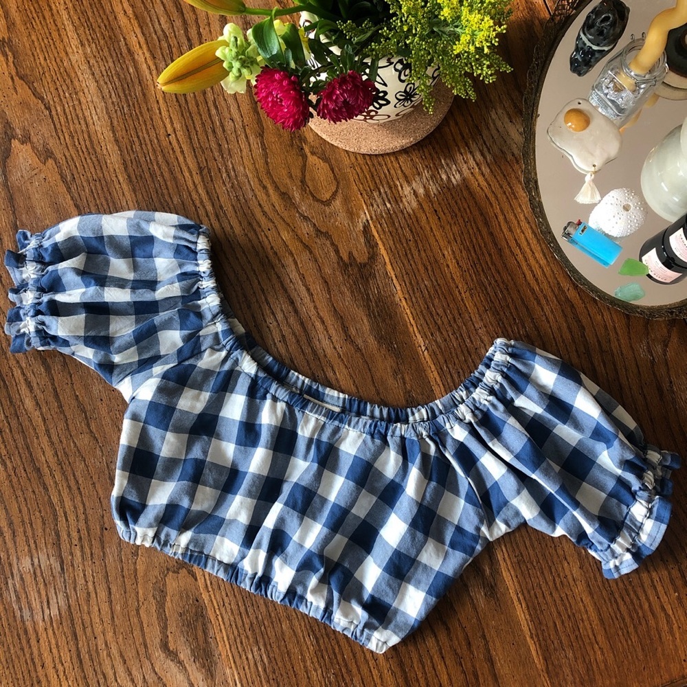 Lykke Wullf Blue Denim Gingham Clementine Top